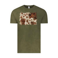 Vintage Olive cowhide background Vintage Tee - BarkalooDesign