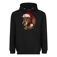 Black christmas glasses heifer Heavyweight Hoodie - RanaPortraitStore