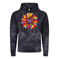 Cloud Black america with american flag colors and sunflower with star Vintage Hoodie - Artiststas