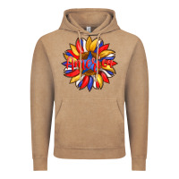 Vintage Coffee america with american flag colors and sunflower with star Vintage Hoodie - Artiststas