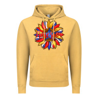 Vintage Mustard america with american flag colors and sunflower with star Vintage Hoodie - Artiststas