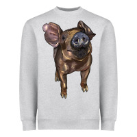 Heather Grey baby duroc pig Heavyweight Sweatshirt - LillyAllenDesigns