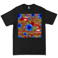 Black patriotic flowers seamless pattern Premium Tee - HRA Design Shop