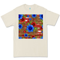 Bone patriotic flowers seamless pattern Premium Tee - HRA Design Shop