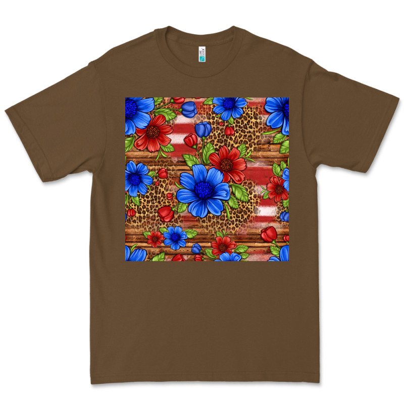 Patriotic Flowers Seamless Pattern Premium Tee by HRA Design Shop | Teevron