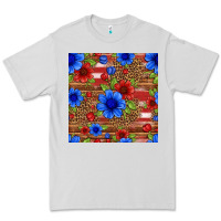 Dove Grey patriotic flowers seamless pattern Premium Tee - HRA Design Shop