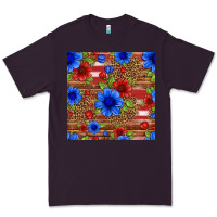 Plum patriotic flowers seamless pattern Premium Tee - HRA Design Shop
