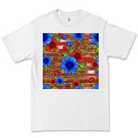 White patriotic flowers seamless pattern Premium Tee - HRA Design Shop
