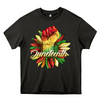 Asphalt juneteenth fist sunflower Heavy Core Tee - BarkalooDesign