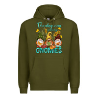 Army Green Thanksgiving With My Gnomes Premium Hoodie - NancyCooperArtShop