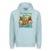 Blue Mist Thanksgiving With My Gnomes Premium Hoodie - NancyCooperArtShop