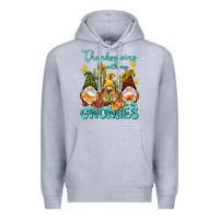 Heather Grey Thanksgiving With My Gnomes Premium Hoodie - NancyCooperArtShop