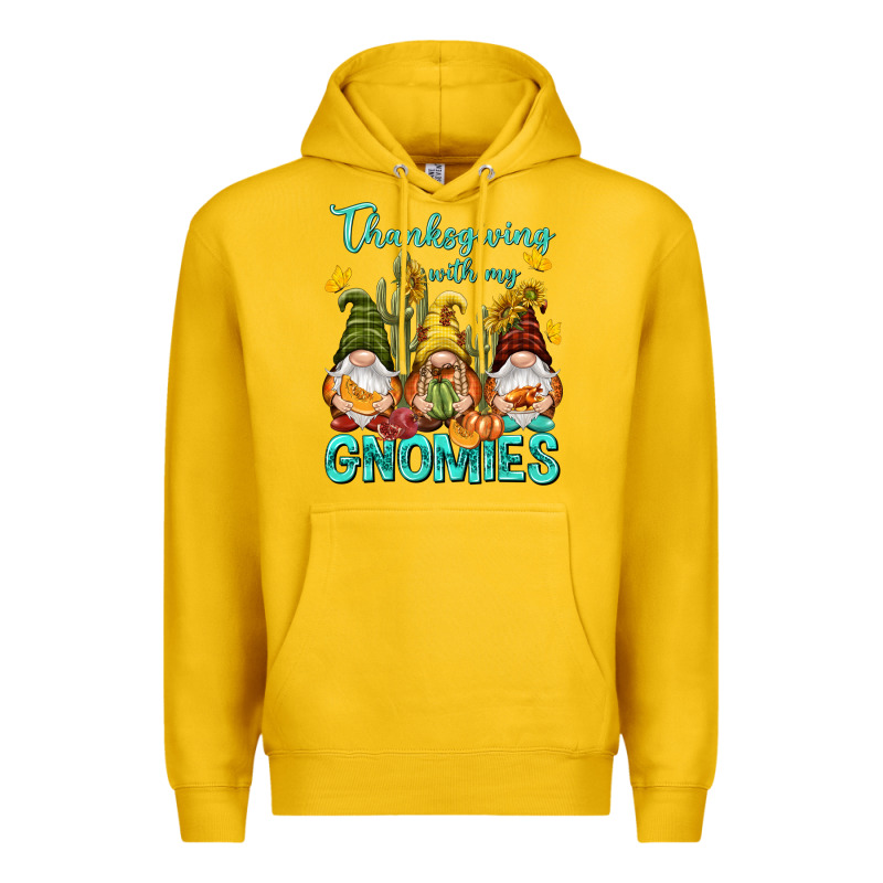Thanksgiving With My Gnomes Premium Hoodie by NancyCooperArtShop | Teevron
