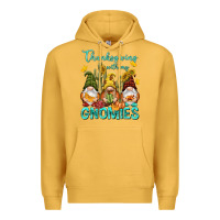 Mustard Thanksgiving With My Gnomes Premium Hoodie - NancyCooperArtShop