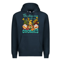 Navy Thanksgiving With My Gnomes Premium Hoodie - NancyCooperArtShop