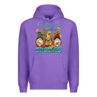 Purple Thanksgiving With My Gnomes Premium Hoodie - NancyCooperArtShop