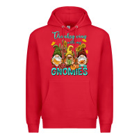 Red Thanksgiving With My Gnomes Premium Hoodie - NancyCooperArtShop