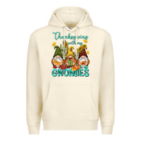 Sandshell Thanksgiving With My Gnomes Premium Hoodie - NancyCooperArtShop