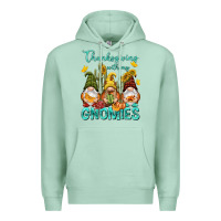 Seafoam Thanksgiving With My Gnomes Premium Hoodie - NancyCooperArtShop