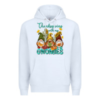 White Thanksgiving With My Gnomes Premium Hoodie - NancyCooperArtShop