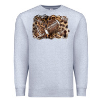 Heather Grey Football background leopard Premium Sweatshirt - NancyCooperArtShop