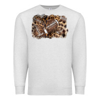 Oatmeal Heather Football background leopard Premium Sweatshirt - NancyCooperArtShop