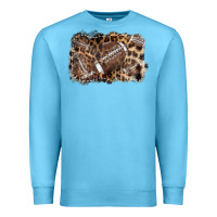 Ocean Blue Football background leopard Premium Sweatshirt - NancyCooperArtShop