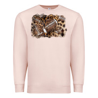 Pale Pink Football background leopard Premium Sweatshirt - NancyCooperArtShop