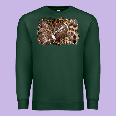 Football Background Leopard Premium Sweatshirt Designed By Nancycooperartshop