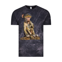 Cloud Black Baby Baboon Illustrations Vintage Tee - LillyAllenDesigns