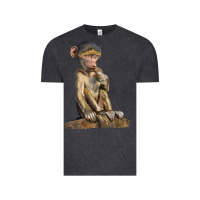 Vintage Black Baby Baboon Illustrations Vintage Tee - LillyAllenDesigns