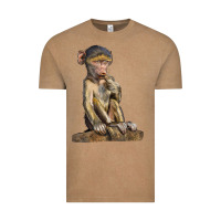 Vintage Coffee Baby Baboon Illustrations Vintage Tee - LillyAllenDesigns