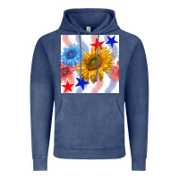 Vintage Denim patriotic sunflowers Vintage Hoodie - BundleAndBundleShop