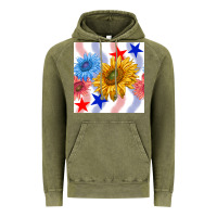 Vintage Olive patriotic sunflowers Vintage Hoodie - BundleAndBundleShop