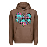 Chestnut mommy leopard turquoise heart Premium Hoodie - JahusDesignShop