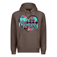 Coffee mommy leopard turquoise heart Premium Hoodie - JahusDesignShop