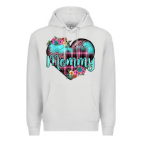 Dove Grey mommy leopard turquoise heart Premium Hoodie - JahusDesignShop