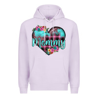 Lilac mommy leopard turquoise heart Premium Hoodie - JahusDesignShop