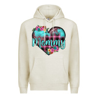 Oatmeal Heather mommy leopard turquoise heart Premium Hoodie - JahusDesignShop