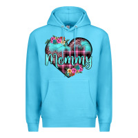 Ocean Blue mommy leopard turquoise heart Premium Hoodie - JahusDesignShop