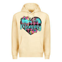 Pina Colada mommy leopard turquoise heart Premium Hoodie - JahusDesignShop