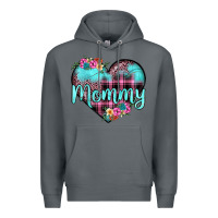 Rock mommy leopard turquoise heart Premium Hoodie - JahusDesignShop