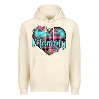 Sandshell mommy leopard turquoise heart Premium Hoodie - JahusDesignShop