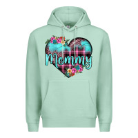 Seafoam mommy leopard turquoise heart Premium Hoodie - JahusDesignShop