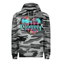 Slate Camo mommy leopard turquoise heart Premium Hoodie - JahusDesignShop