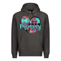 Smoke mommy leopard turquoise heart Premium Hoodie - JahusDesignShop