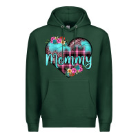 Sports Green mommy leopard turquoise heart Premium Hoodie - JahusDesignShop