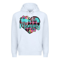 White mommy leopard turquoise heart Premium Hoodie - JahusDesignShop