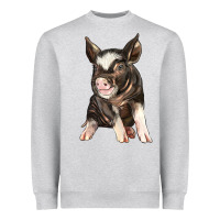 Heather Grey baby berkshire pig Heavyweight Sweatshirt - LillyAllenDesigns