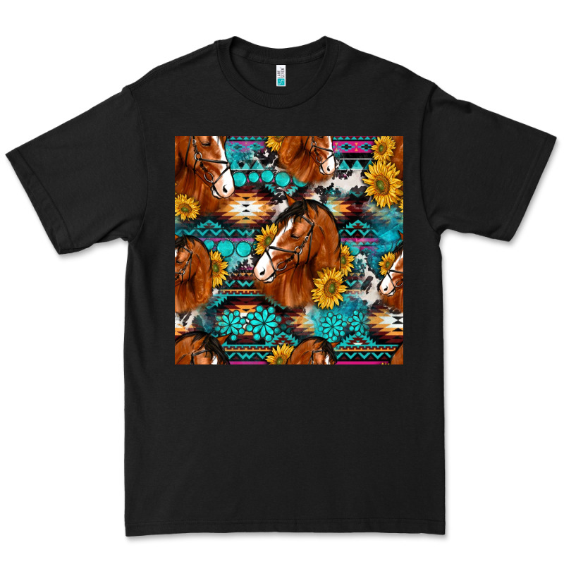 Sunflower Horses Seamless Pattern Premium Tee by HRA Design Shop | Teevron